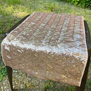 Sparkly Rose Gold Sequin Table Runner- 106in long x 13in wide